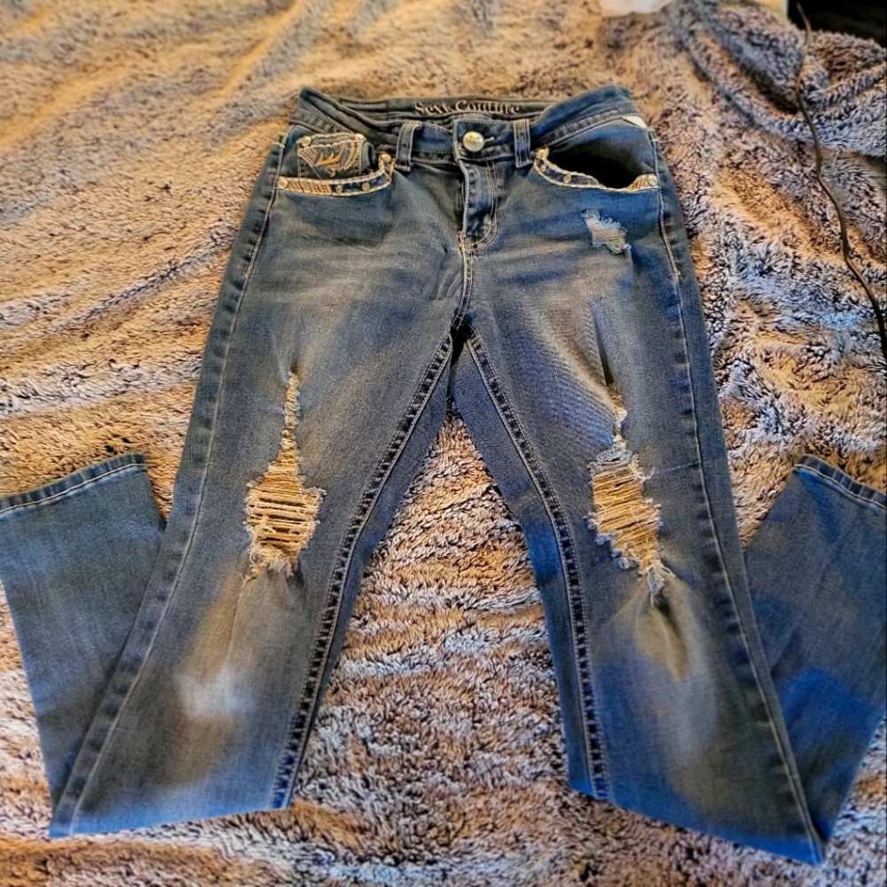 Sexy couture womens midrise skinny jeans size 7